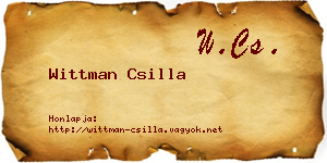 Wittman Csilla névjegykártya